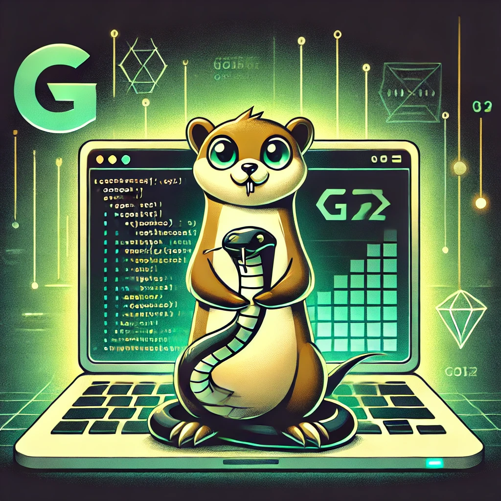 Ilustração de terminal CLI com o mascote Gopher segurando uma cobra, destacando o uso de Golang e Cobra para criar aplicações CLI.